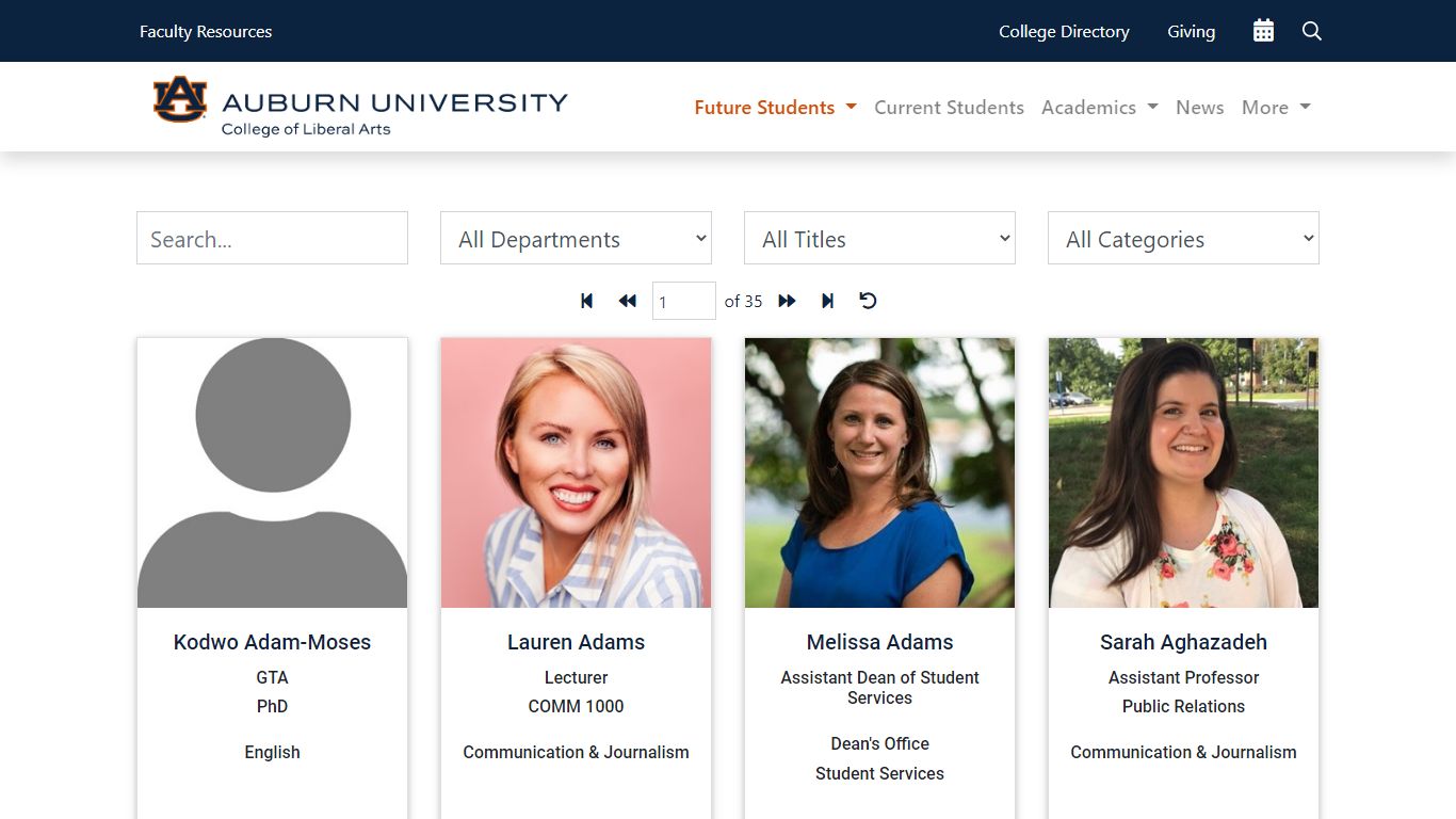 Directory - College of Liberal Arts at Auburn University